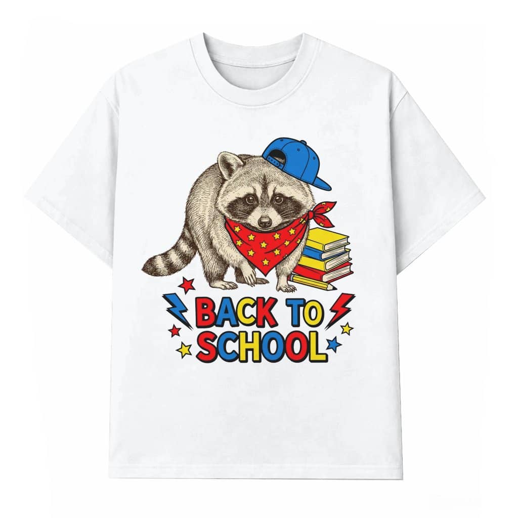 Cute Primary School Student Raccoon T-shirt| Funny Back To School Gift for Raccoon Lovers