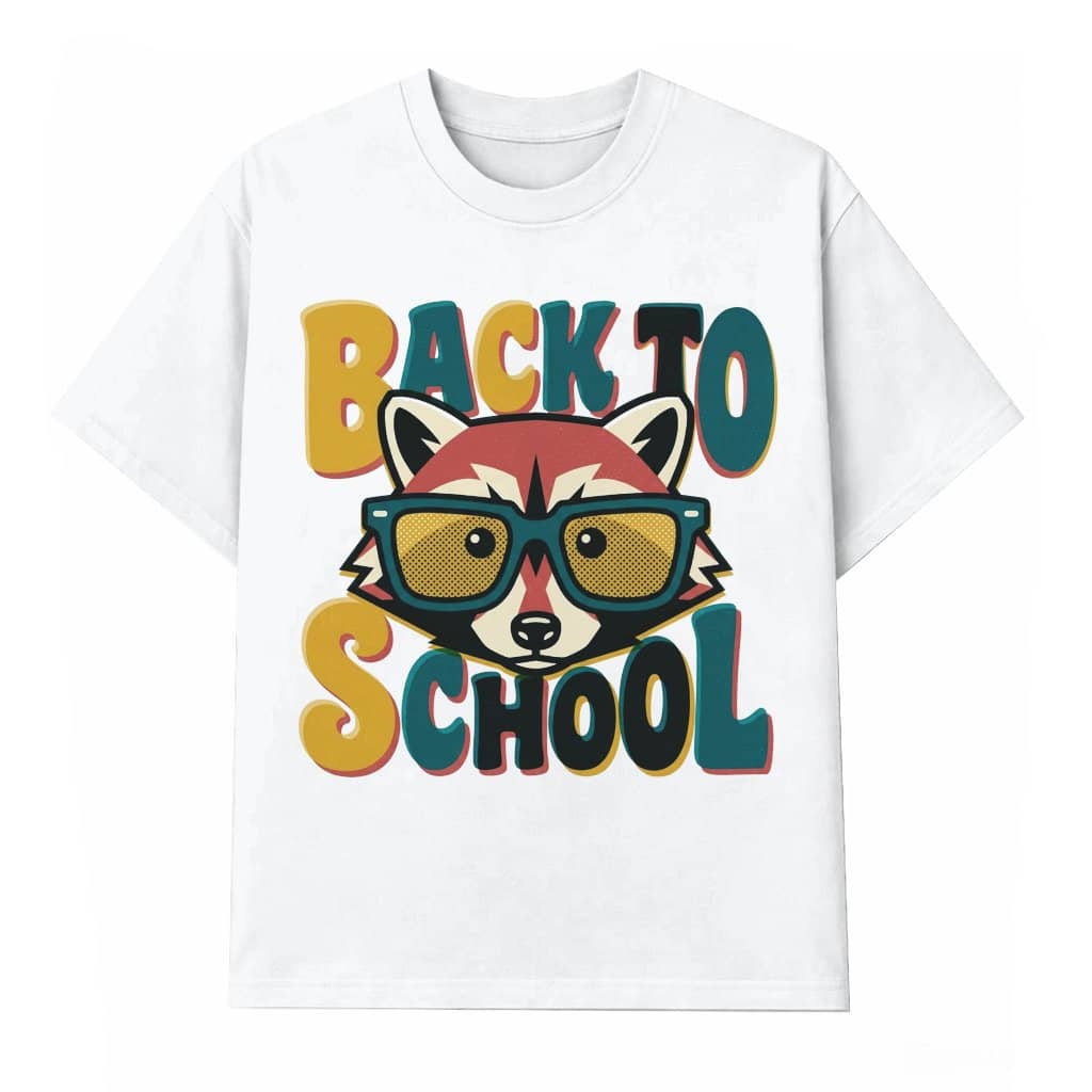 Retro Raccoon Back To School T-shirt| Cute Nerd Student Teacher Gift for Him & Her