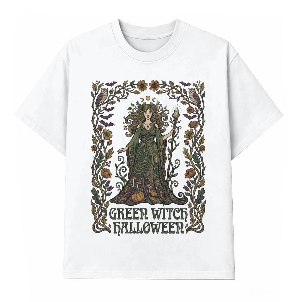 Green Witch Halloween T-shirt| Feminist Gothic Halloween Gift for women