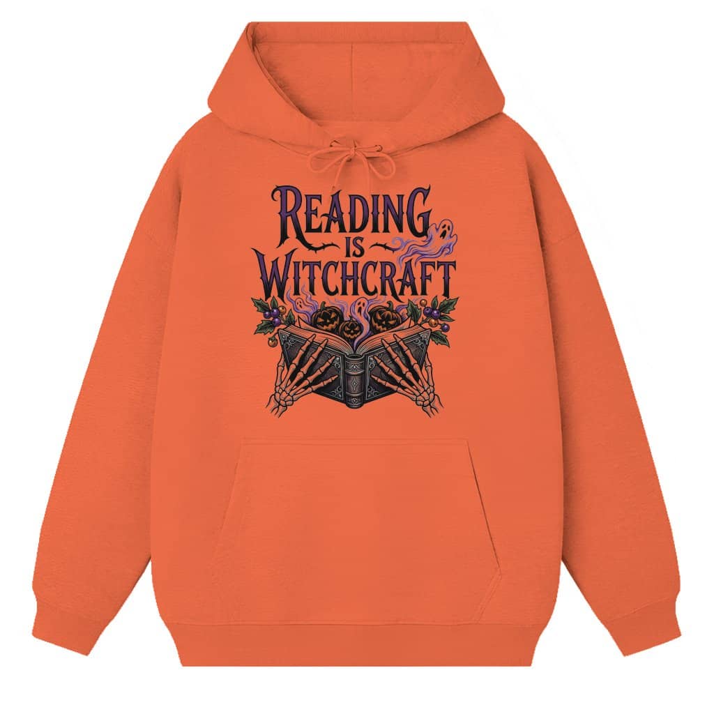 Reading Is Witchcraft Gothic Halloween Hoodie| Spooky Bookish Halloween Gift for Him & Her