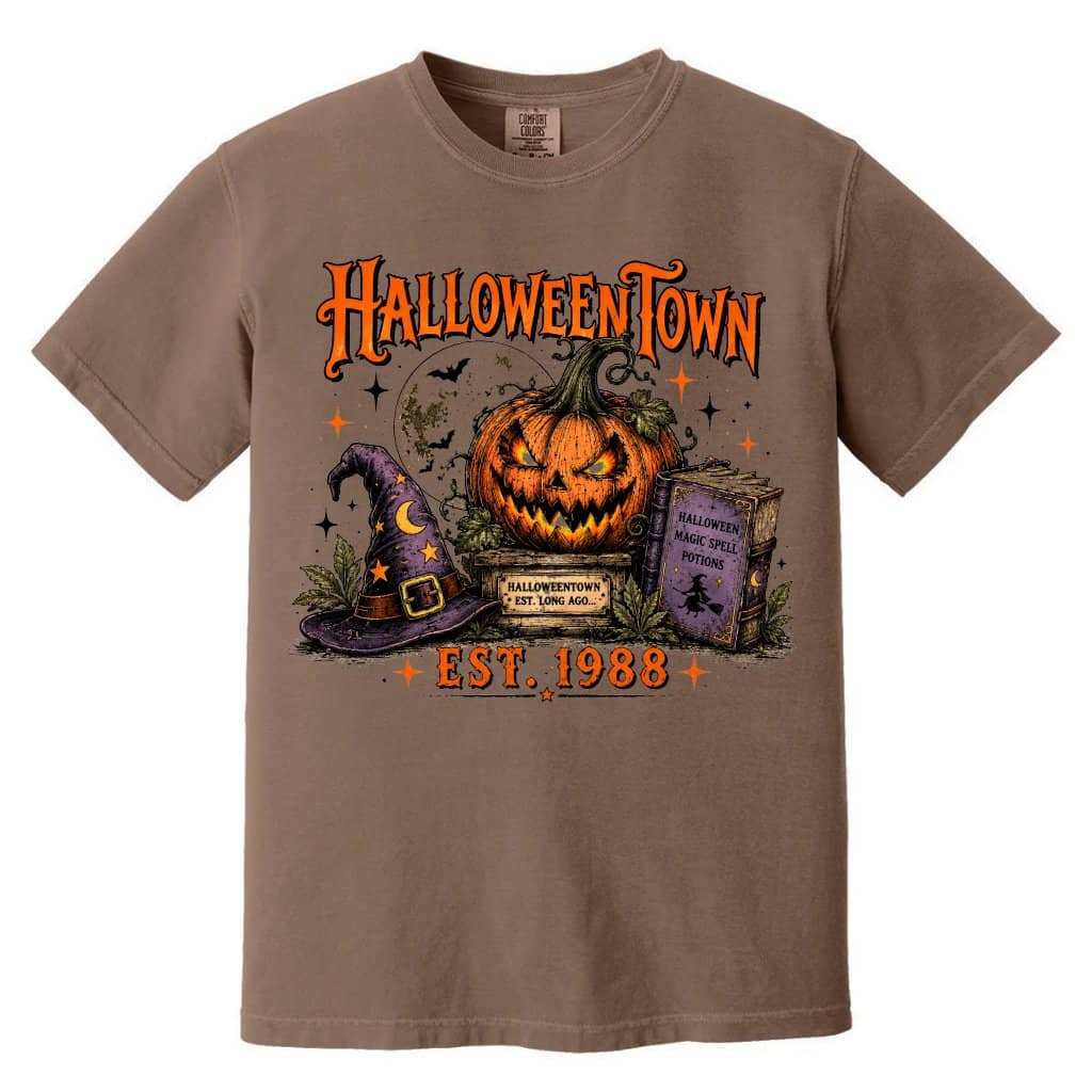 Comfort Colors Vintage Halloween Town Est 1988 Shirt| Retro Pumpkin Spooky Season Gift for Her