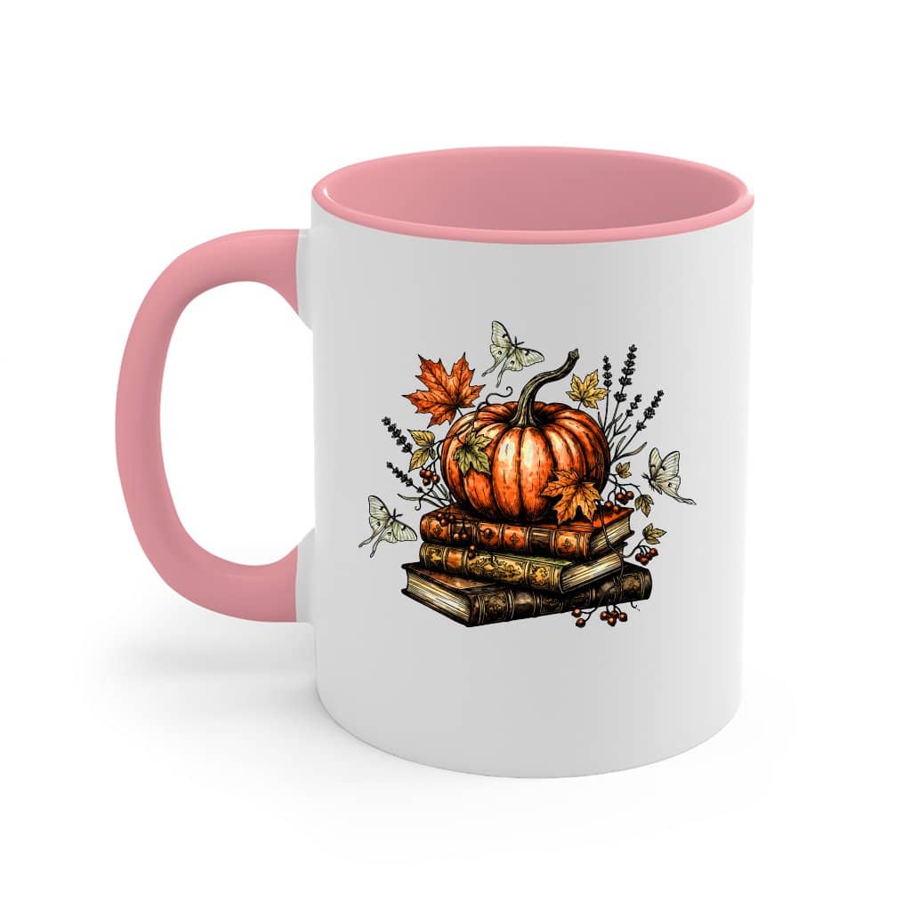 Vintage Cottagecore Pumpkin Bookish Halloween Accent Mug| Funny Pumpkin Season Gift for Her
