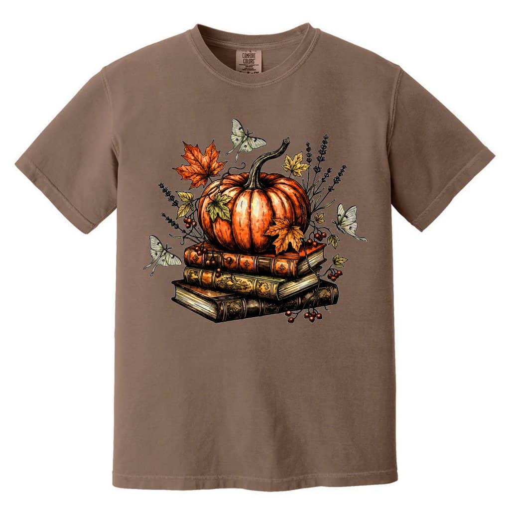 Comfort Colors Vintage Cottagecore Pumpkin Bookish Halloween Shirt| Funny Pumpkin Season Gift for Her