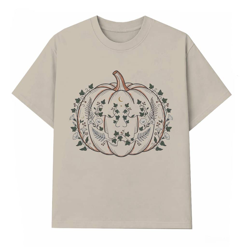 Vintage Floral Pumpkin Fall T-shirts for women| Cute Fall Pumpkin Gift for Her