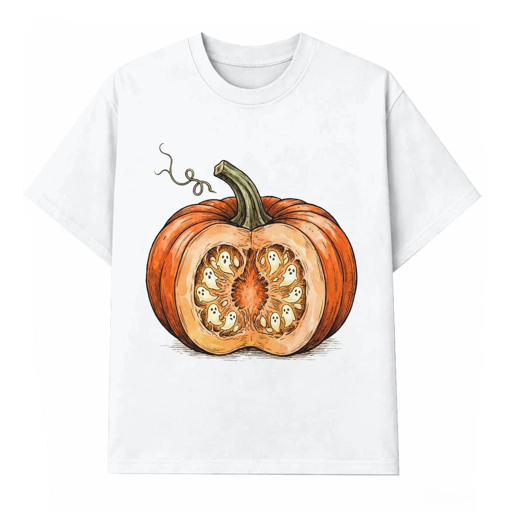 Funny Boo Pumpkin Pulp Halloween Pumpkin T-shirt| Cute Spooky Season Gift for Her