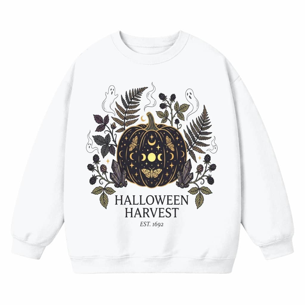 Vintage Spooky Autumn Halloween Harvest Pumpkin Sweatshirt for women