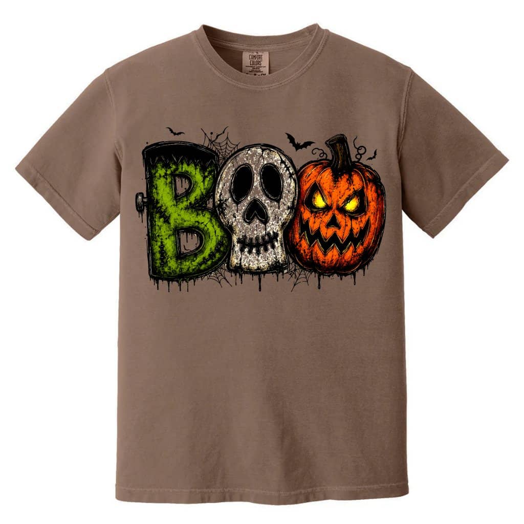 Comfort Colors Retro BOO Halloween Monster Shirt| Spooky Halloween Gift for Horror Movie Lovers
