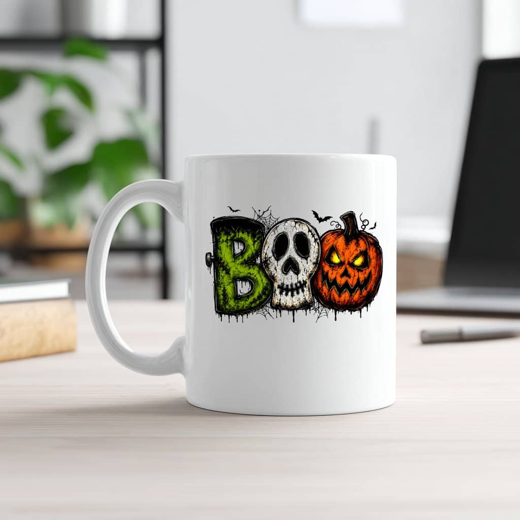 Retro BOO Halloween Monster Mug| Spooky Halloween Gift for Horror Movie Lovers