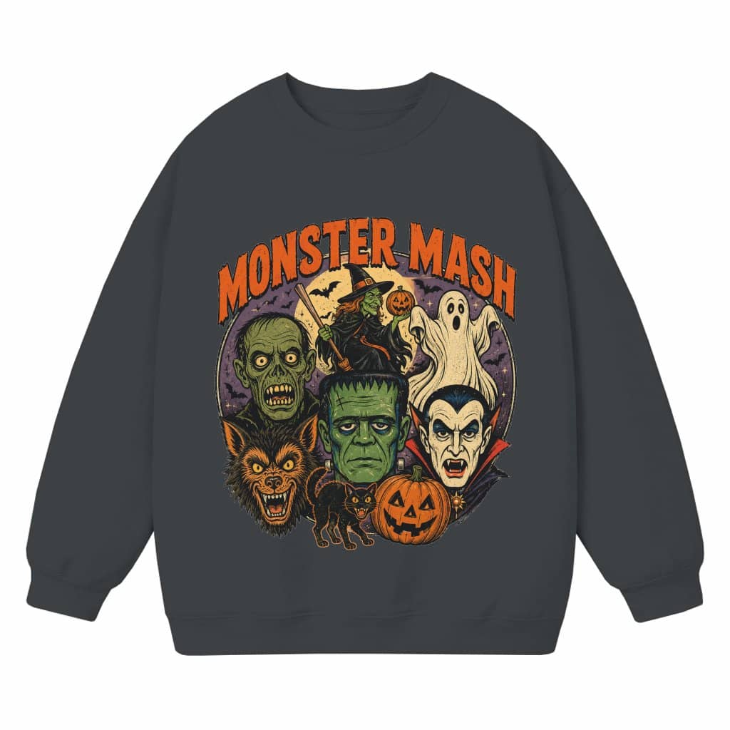 Monster Mash Vintage Horror Halloween Sweatshirt| Horror Characters Gift for Fans