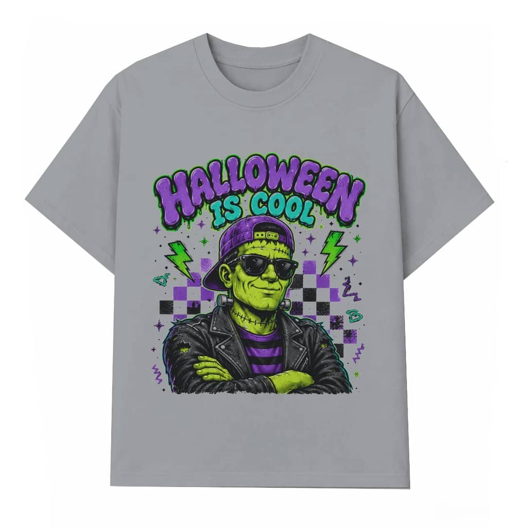 Halloween Is Cool Frankenstein Retro Halloween T-shirt| Funny Monster Gift for Halloween Fans