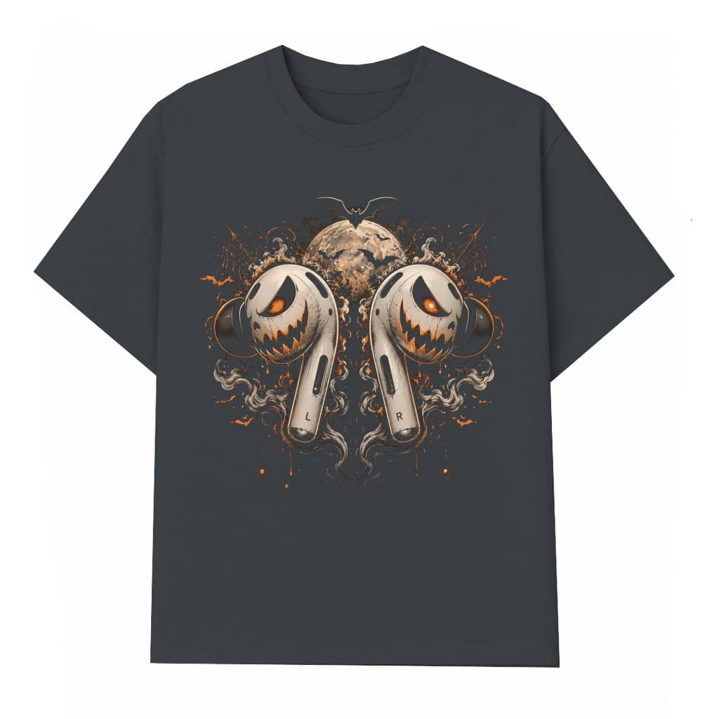 Horror AirPods Wireless Halloween T-shirt| Funny Halloween Gift for Music Lovers