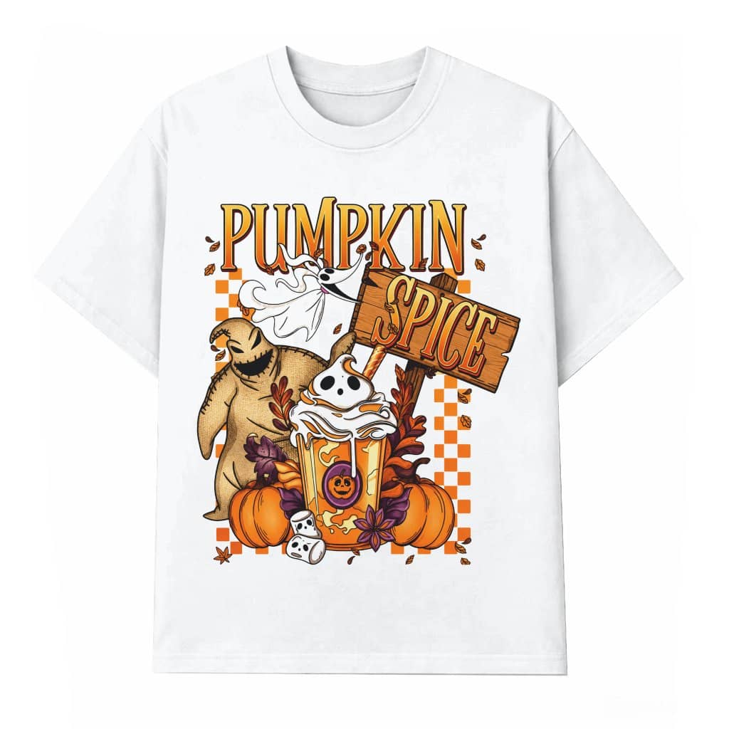 Pumpkin Spice Spooky Halloween T-Shirt| Funny Halloween Characters Gift for Fan