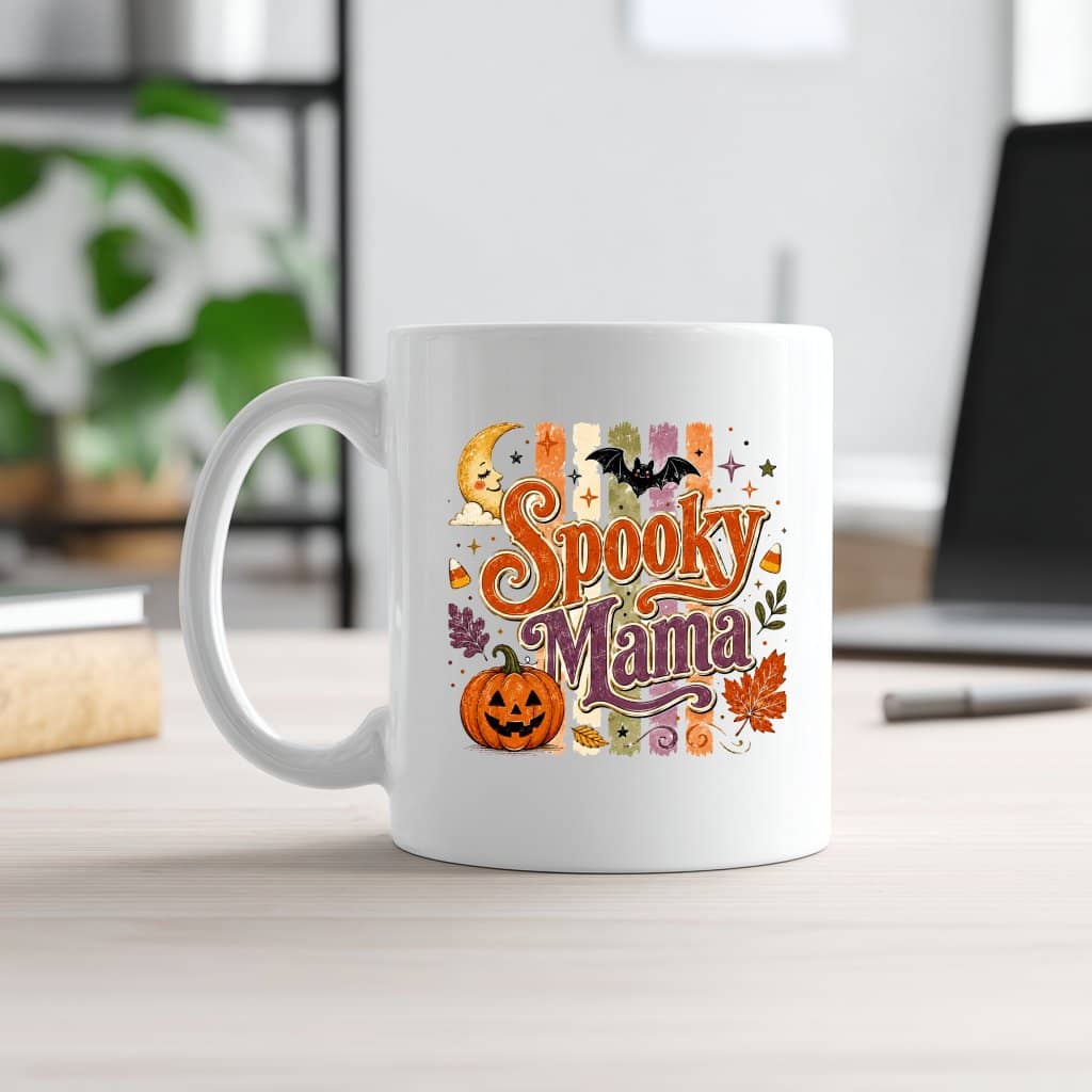 Cute Halloween Spooky Mama Coffee Mug| Cozy Halloween Gift for Her