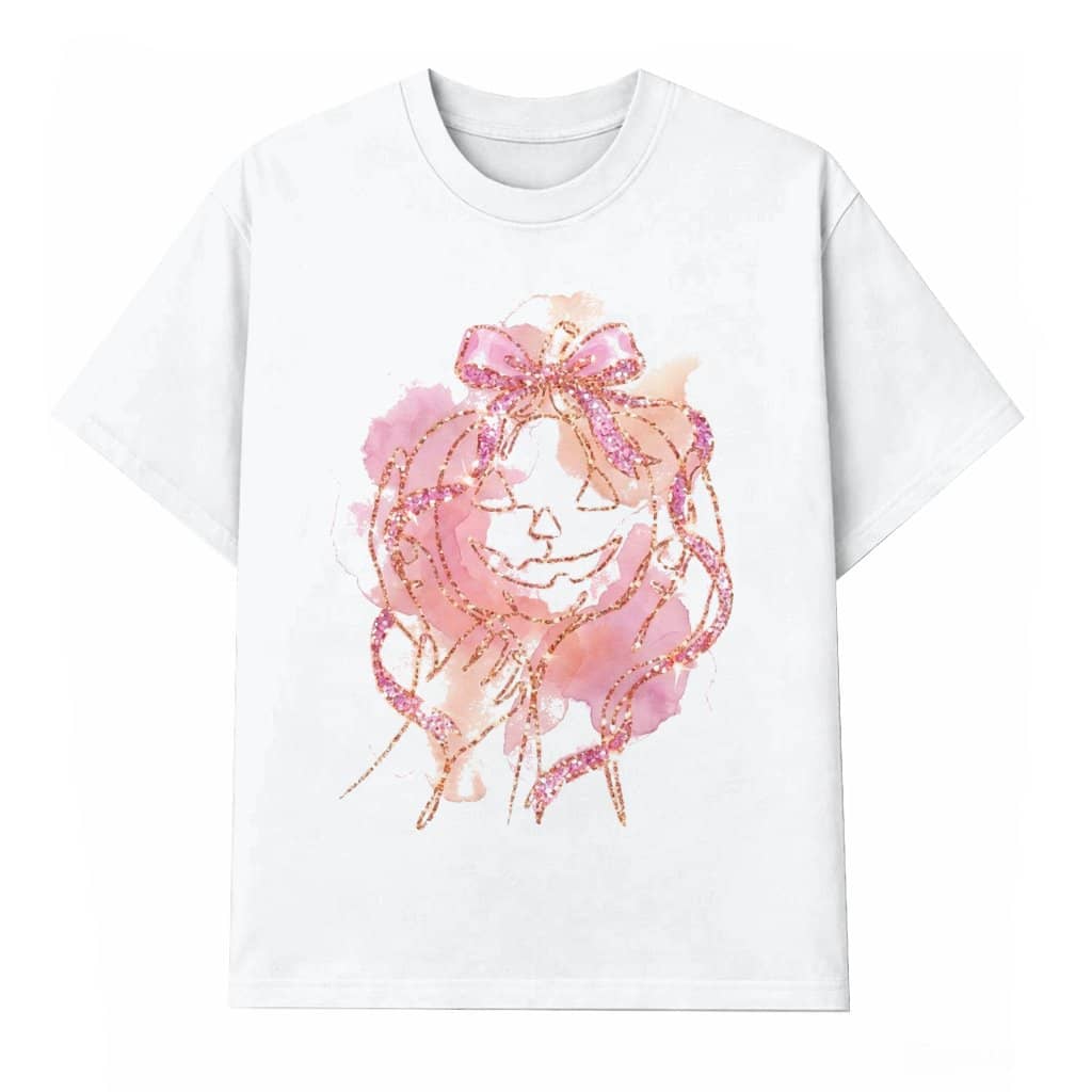 Coquette Pink Glitter Pumpkin Breast Cancer Awareness Halloween T-shirt | Cute Halloween Gift for Her