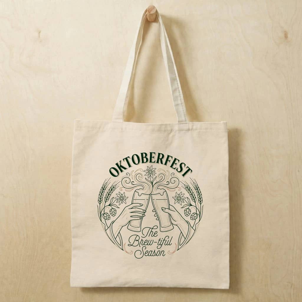 Oktoberfest The Brew-tiful Season German Beer Tote Bag| Funny Oktoberfest Gift for Beer Lovers