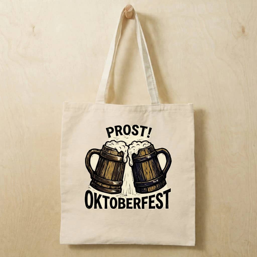 Prost Oktoberfest Beer Tote Bag | Funny German Oktoberfest Gift for Drinking Beer Lovers