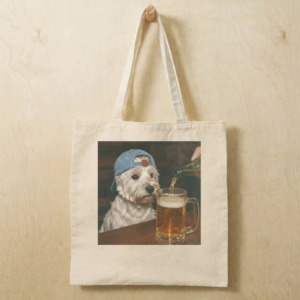 Westie Oktoberfest Beer Tote Bag | Cute Dog Lover Bavarian Festival Gift for Her