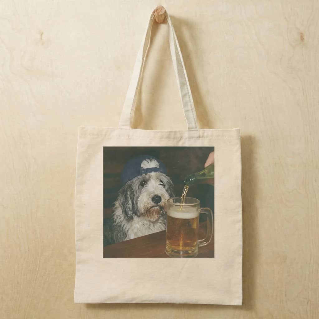 Old English Sheepdog Oktoberfest Beer Tote Bag | Funny Dog Beer Festival Gift for Her