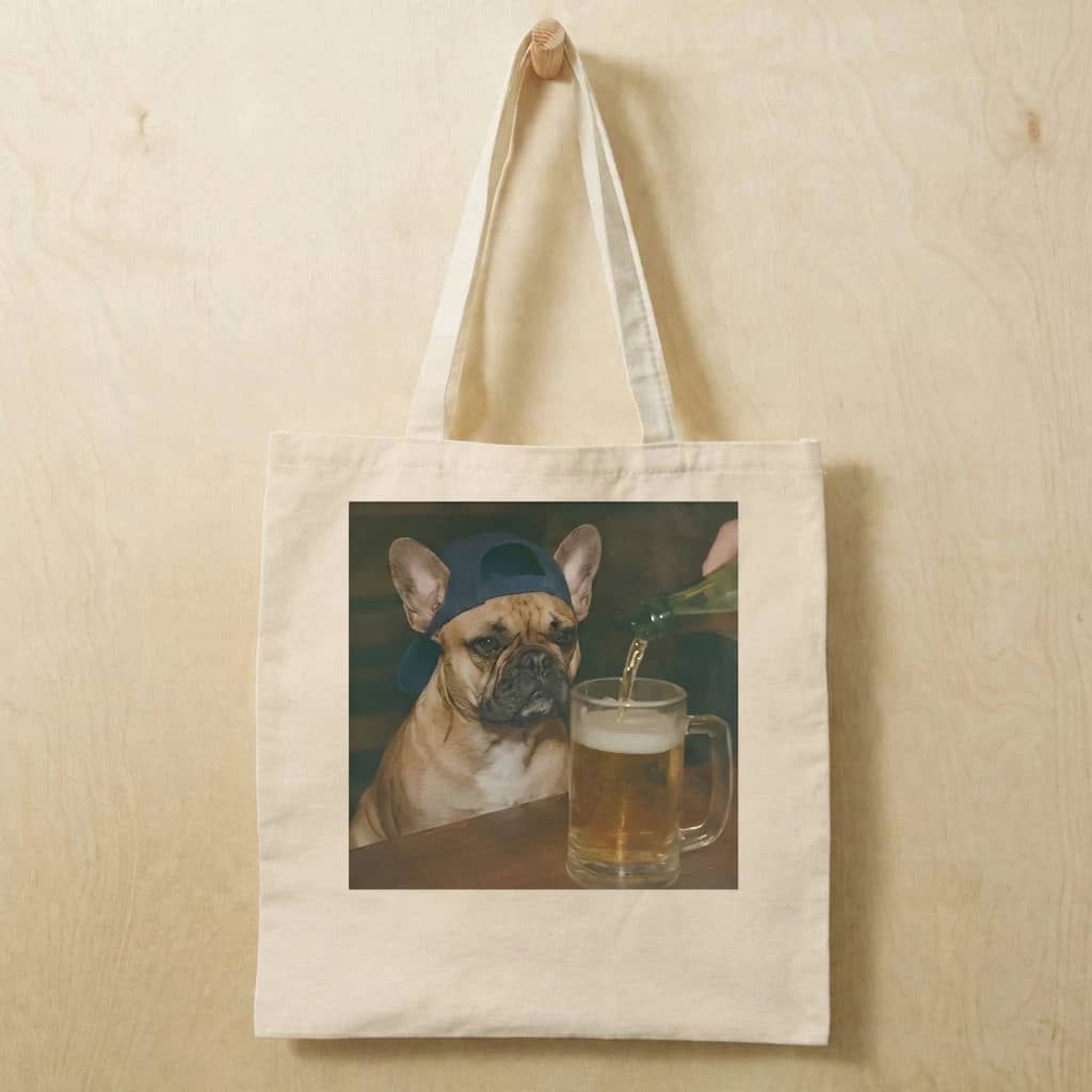 French Bulldog Oktoberfest Beer Tote Bag | Funny Frenchie Beer Lover Gift for women