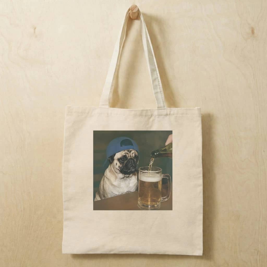 Pug Oktoberfest Beer Tote Bag | Funny Beer Drinking Dog Bavarian Festival Gift for women