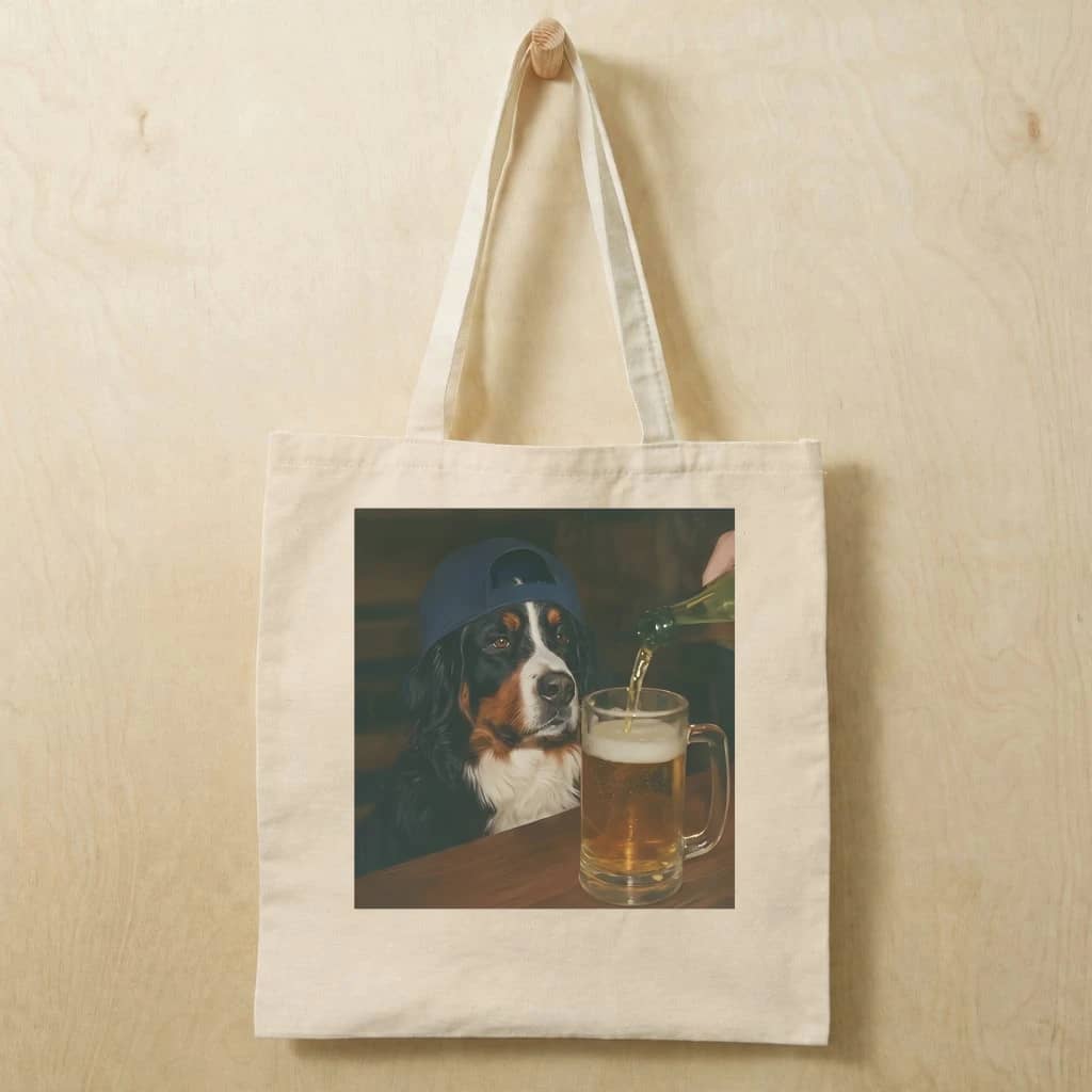 Bernese Mountain Dog Oktoberfest Beer Tote Bag | Funny Bavarian Dog Lover Gift for Her