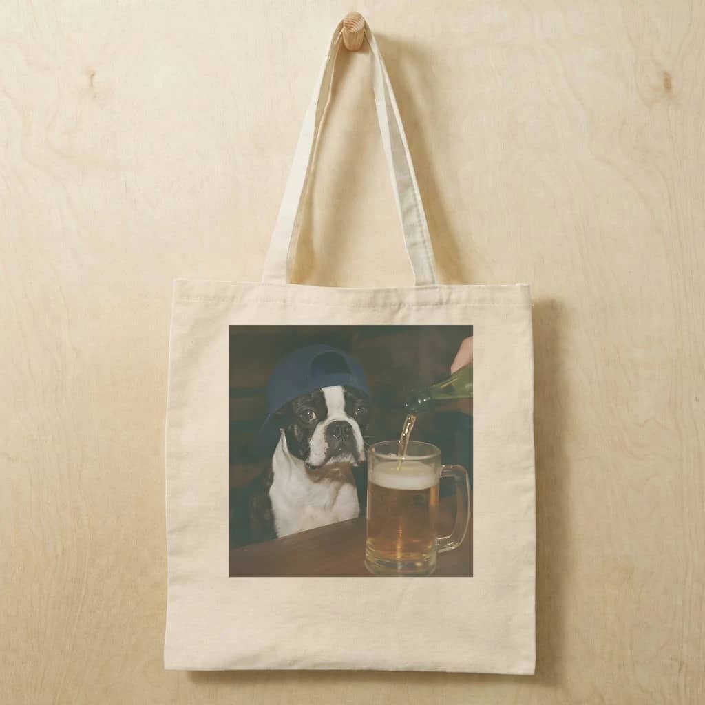 Boston Terrier Oktoberfest Beer Tote Bag | Funny Dog Beer Festival Gift for Her