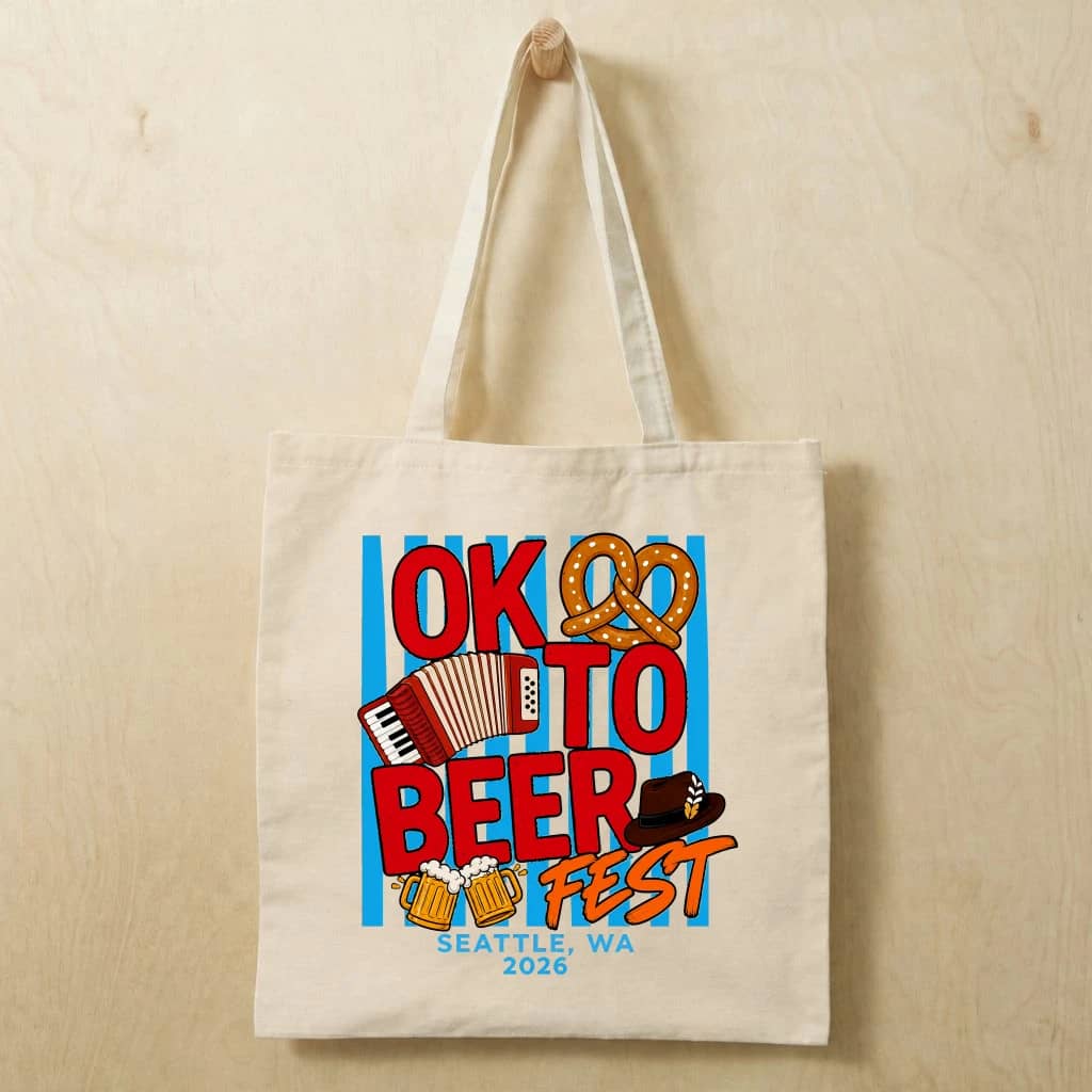 Ok To Beer Fest Funny Oktoberfest 2026 Tote Bag | Ideal Gift for Beer Drinking Lovers