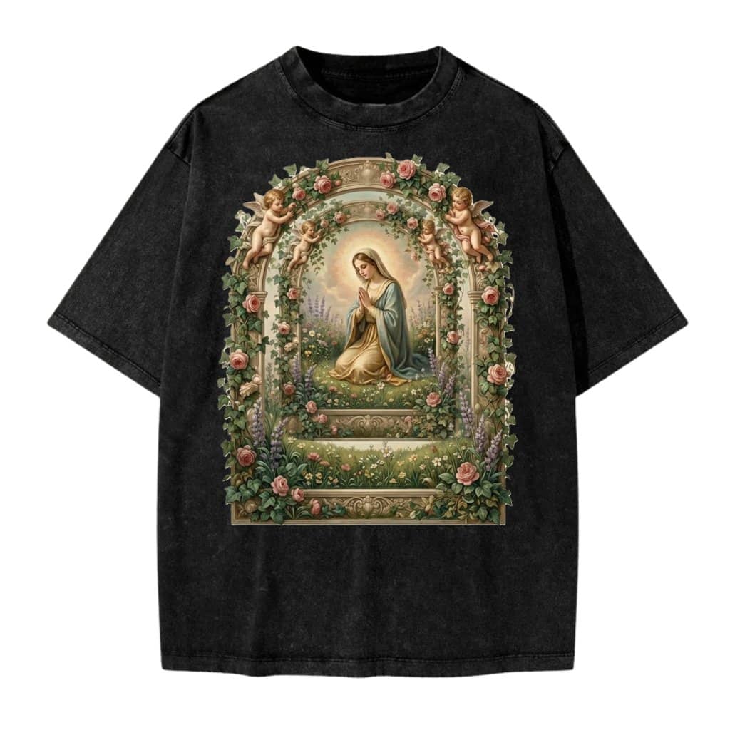 Mother of Perpetual Help Garden Prayer Wash Tee – Vintage Christian Gift