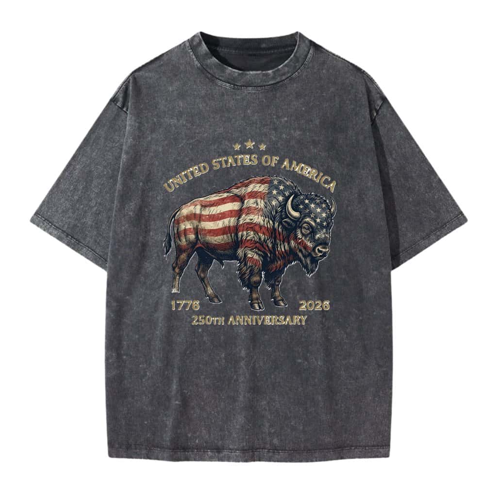 Retro 250th Anniversary of The United States Shirt, USA Independence Day T shirt, Semiquincentennial 1776 2026, American Flag Patriots Gifts - Wash tee image