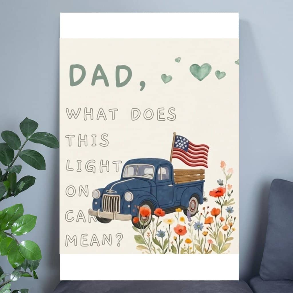 Funny Dad Joke US Flag Vintage Truck Car Light Meaning Card