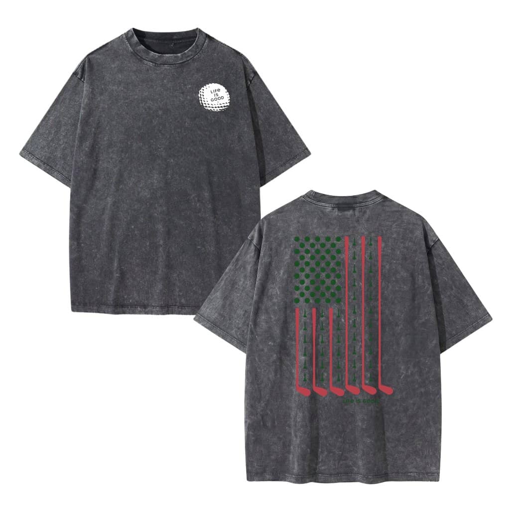 Vertical USA Flag Golf Wash Tee – 4th of July Gift for Golfer Funny Vintage