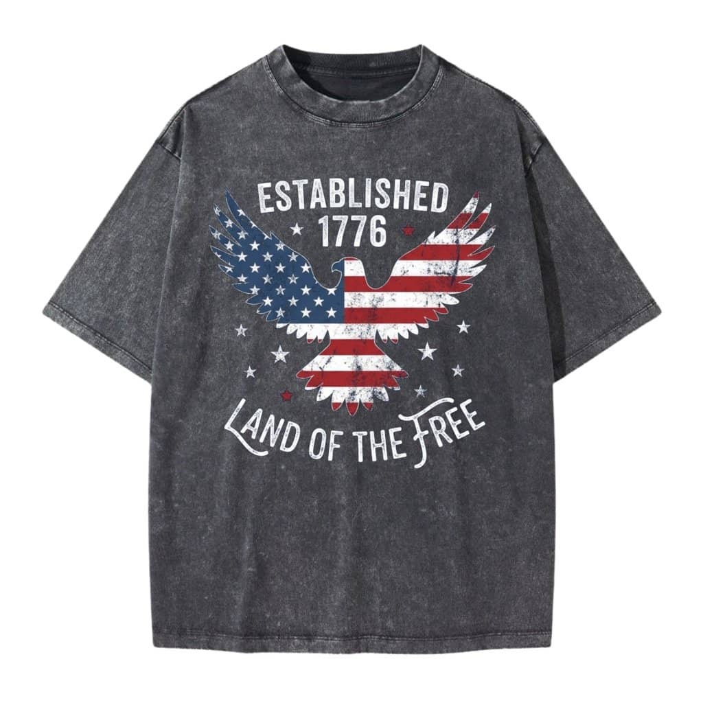 America 250th Anniversary Patriotic Flag Wash Tee – 4th of July Independence Day Gift