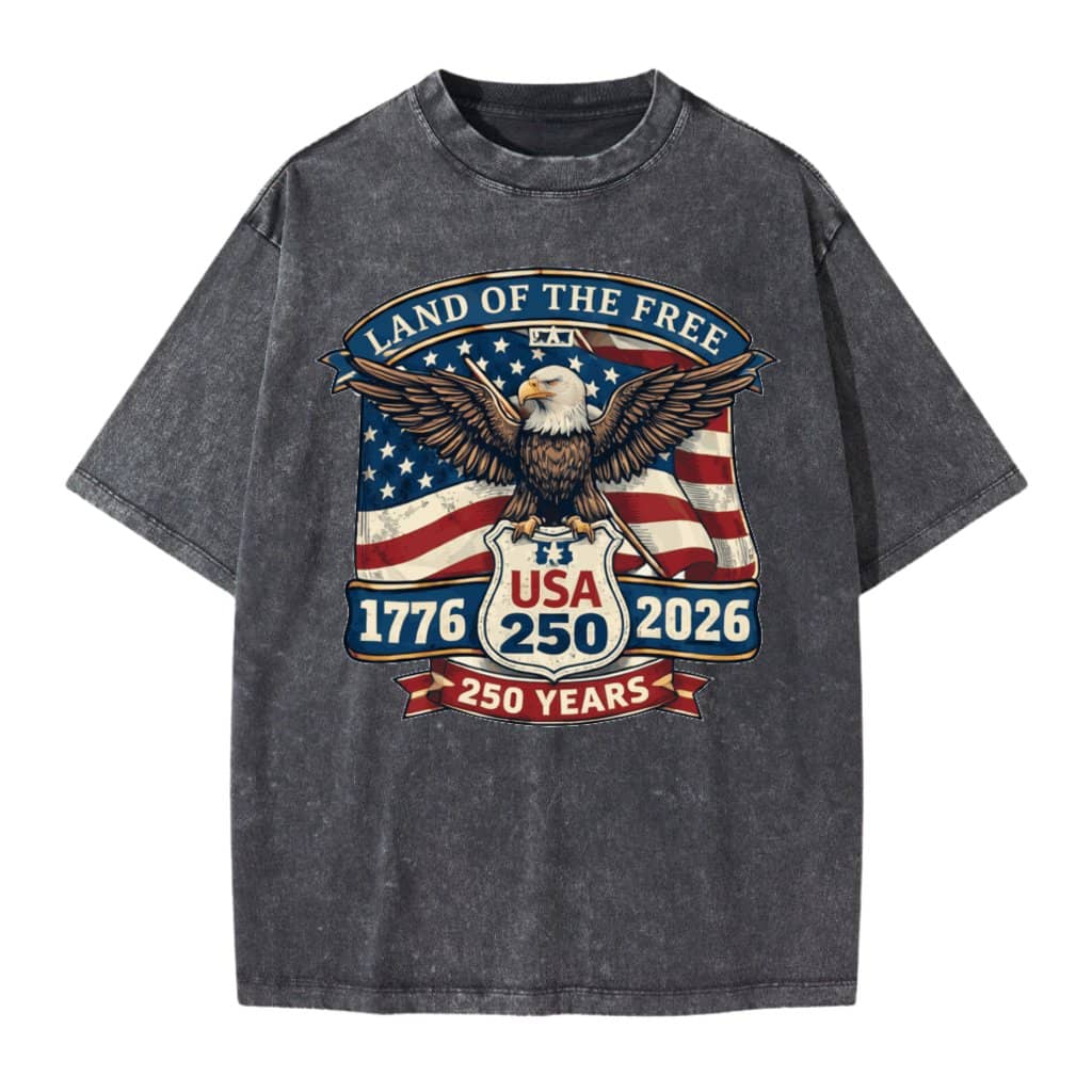 USA 250 Eagle Freedom Wash Tee – 1776-2026 Anniversary Patriotic Gift for Men Women Vintage