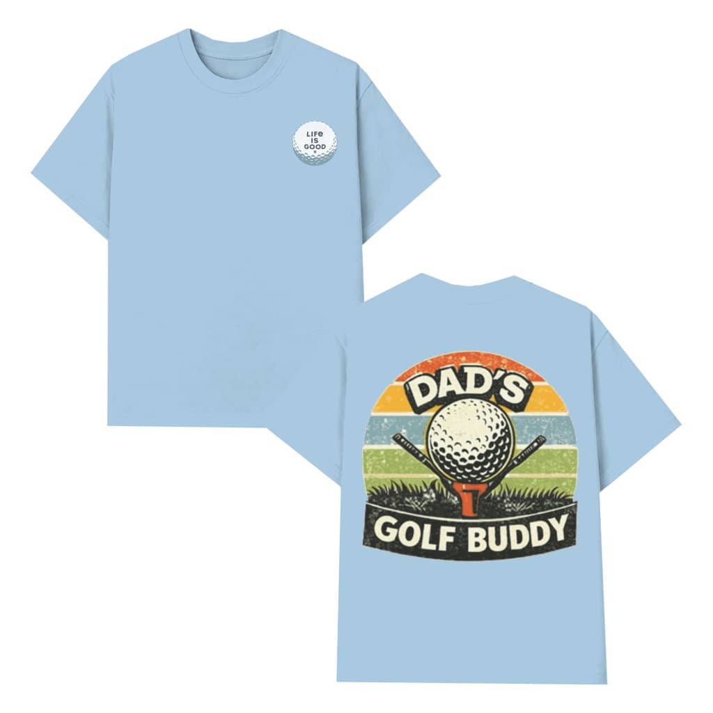 Dad’s Golf Buddy Retro Graphic, Funny Golf Dad Gift, Cute Father Child Golf Design - T-shirt