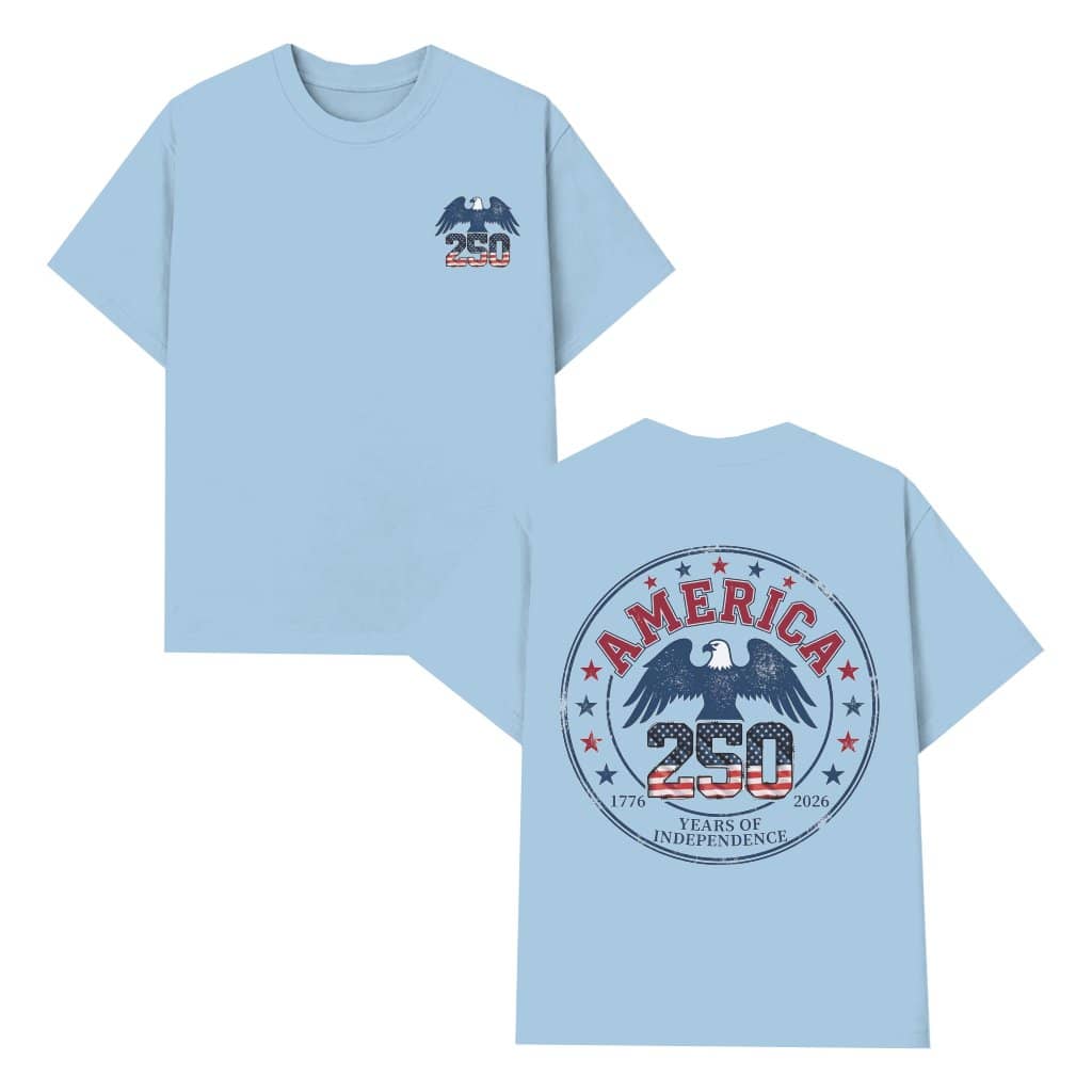 America 250 Years Independence Graphic Tshirt – Patriotic Eagle 1776–2026 Design, USA Freedom Celebration