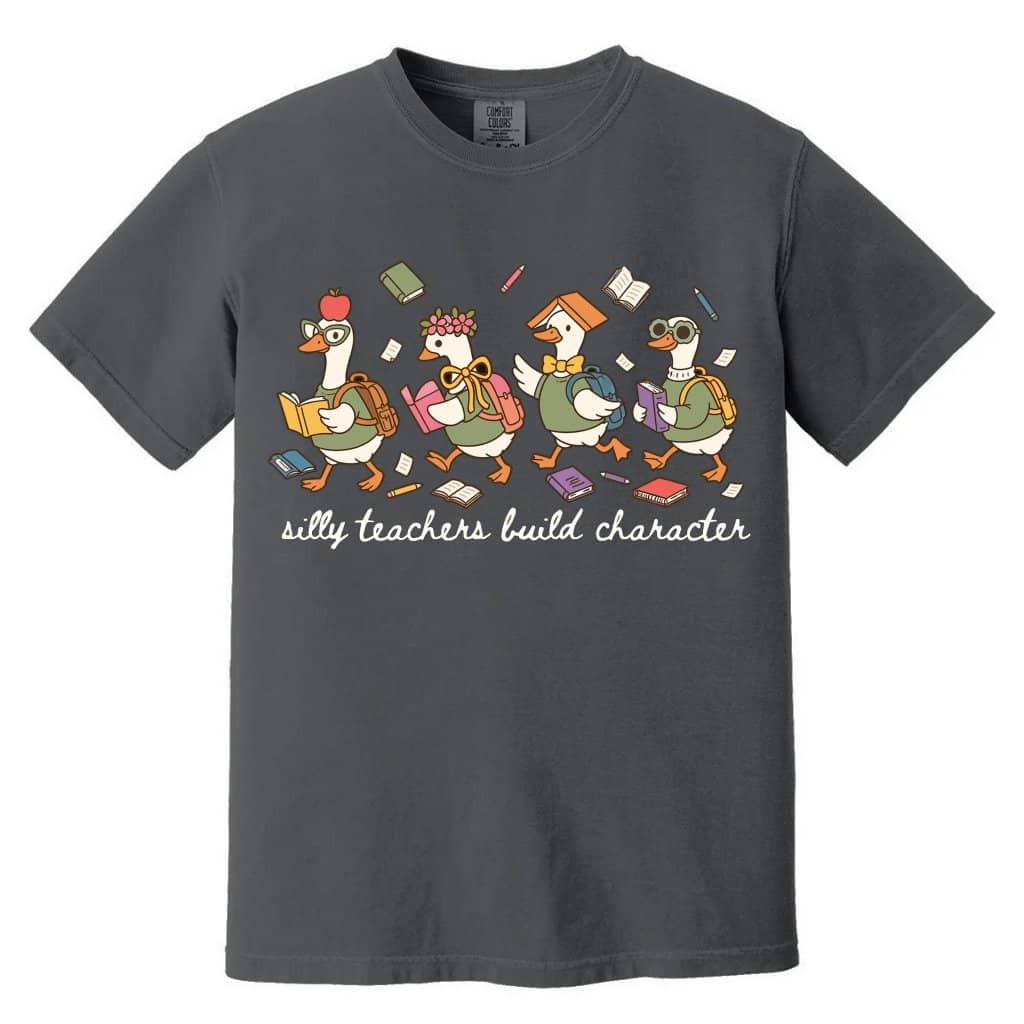 Comfort Colors Silly Goose Teacher Graphic Tee – Back to School Teacher Appreciation Gift – Funny Teacher Shirt