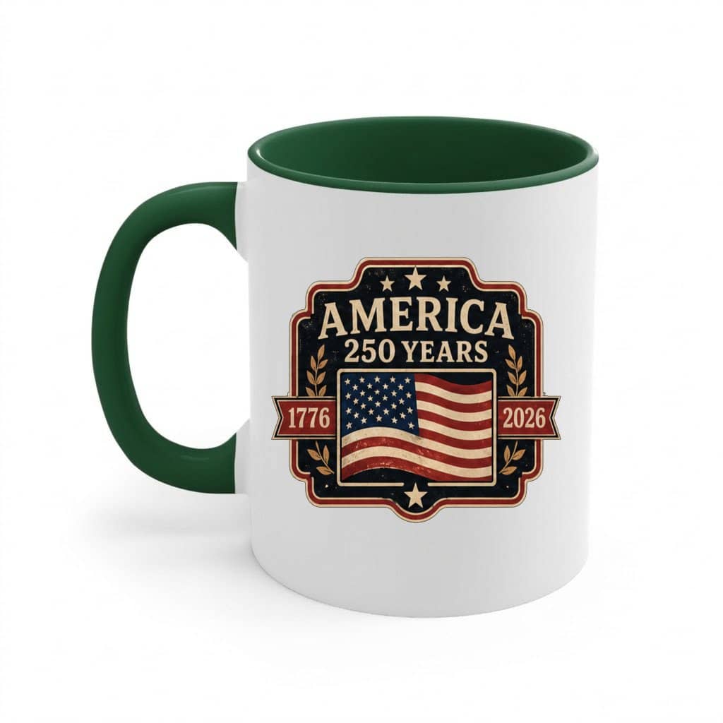 Vintage American 250th Anniversary 1776-2026 Patriotic Accent Mug- USA 1776-2026 Independence Day Gift for Men Women