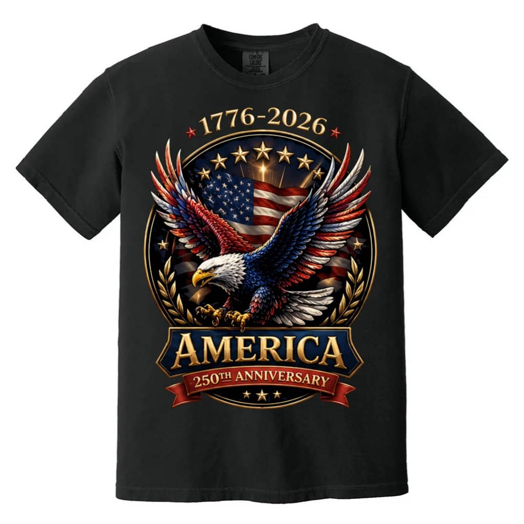 Comfort Colors American Eagle 250th Anniversary Shirt – Independence Day 1776–2026 Patriotic Freedom Tee Gift for Dad
