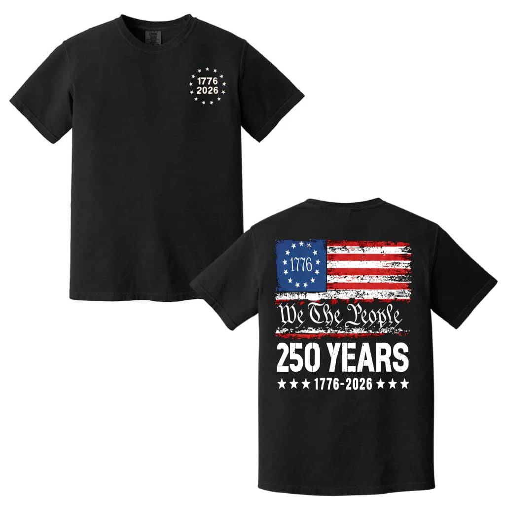 Comfort Colors We The People 250 Years Shirt – Independence Day 1776-2026 Patriotic Tee for Men Women, USA Flag Vintage Freedom Design