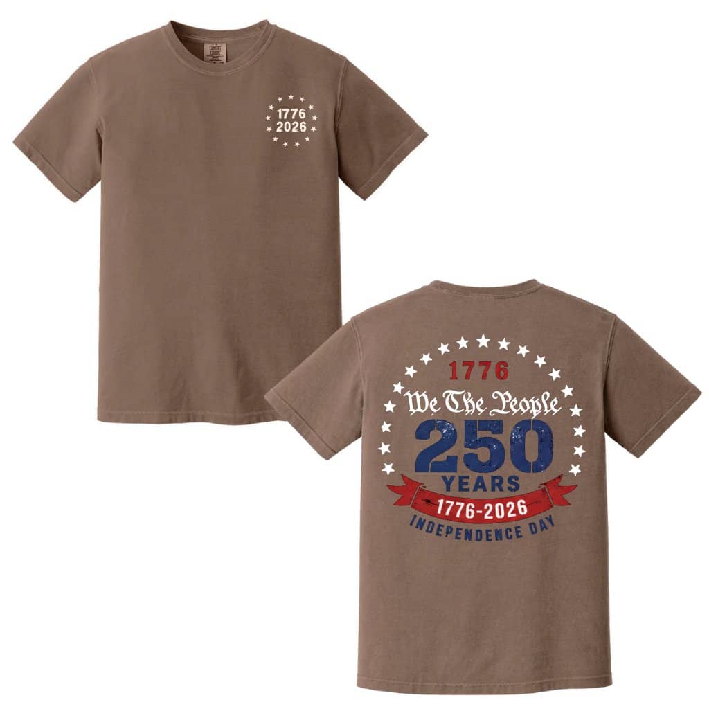 Comfort Colors Patriotic 250 Years Shirt – Independence Day 1776-2026 USA Flag Tee for Dad, American Pride Vintage Graphic