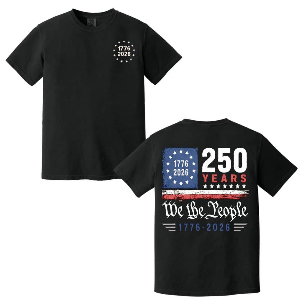 Comfort Colors USA Independence Day Shirt – 250 Years Freedom 1776-2026 for Dad Grandpa, Vintage Patriotic Style