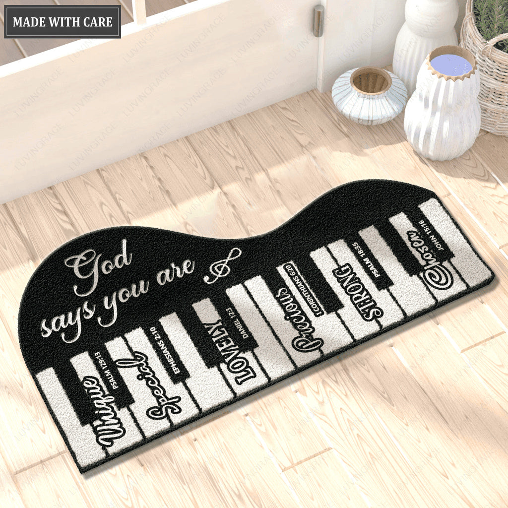 Piano Keys Music Notes God Says You Are Shaped Doormat