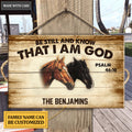 Personalized Be Still Horses Rectangle Wood Sign