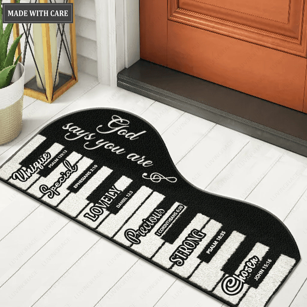 Piano Keys Music Notes God Says You Are Shaped Doormat