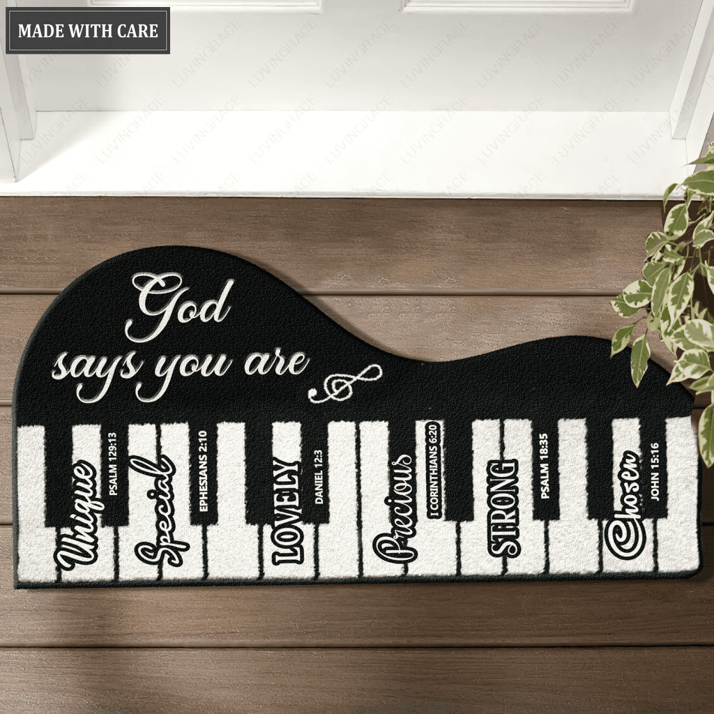 Piano Keys Music Notes God Says You Are Shaped Doormat