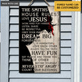 Personalized House Rules Of A Christian Family Rectangle Wood Sign