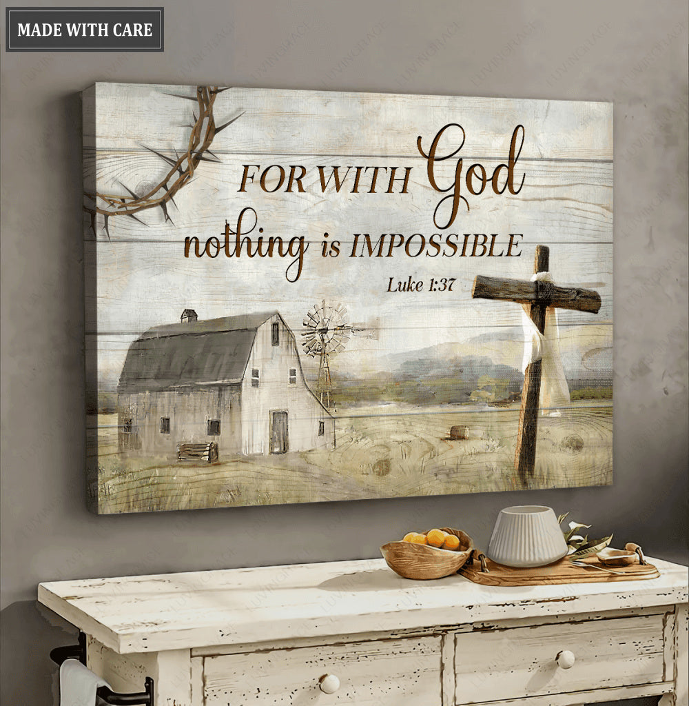 For With God Wall Art