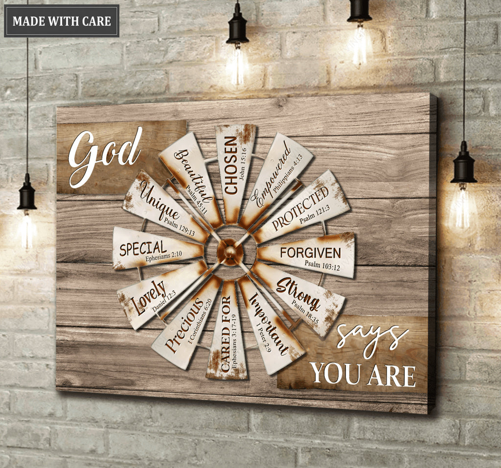 God Says You Are Windmill Wall Art