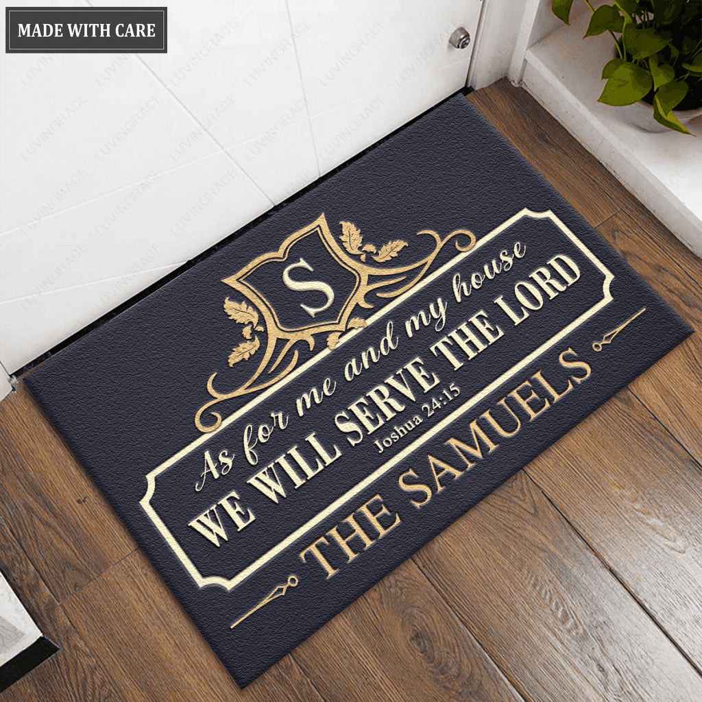 Royal Family Home Serve The Lord Personalized Doormat