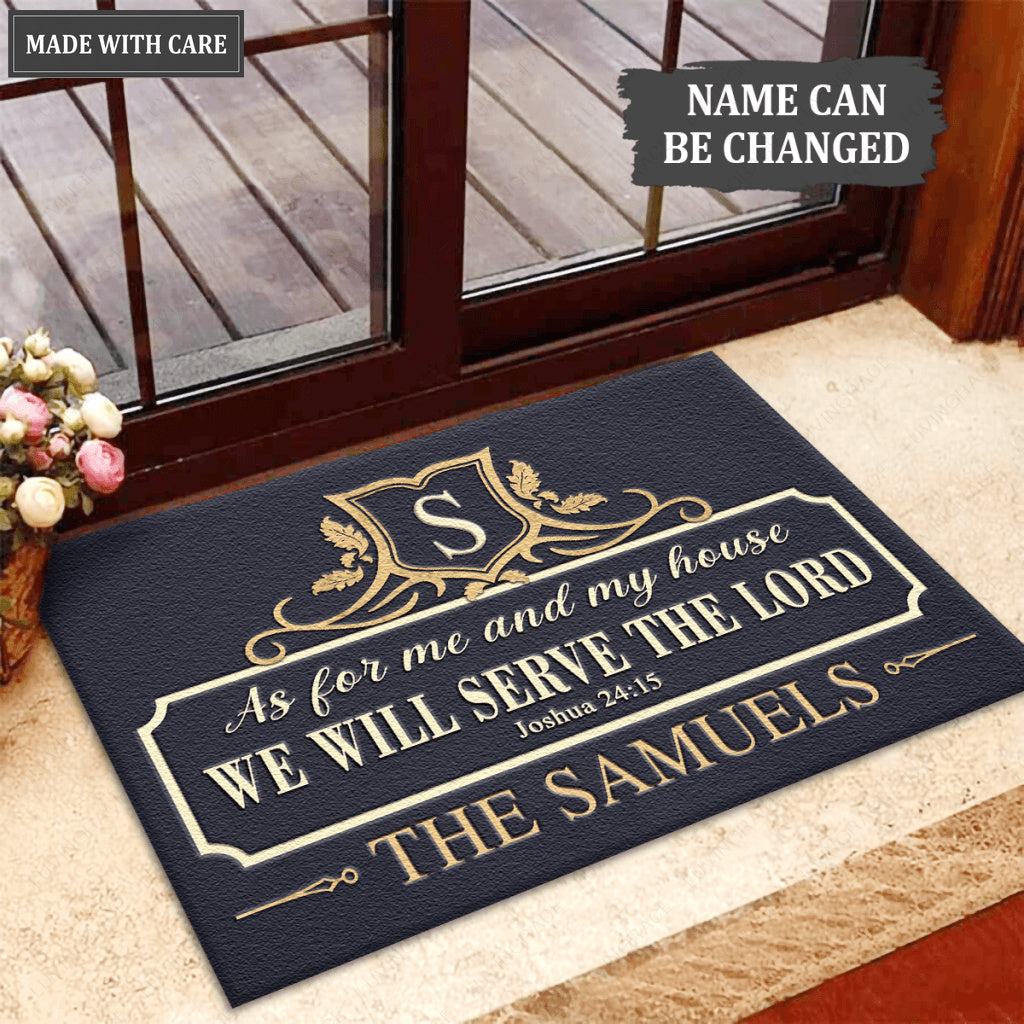 Royal Family Home Serve The Lord Personalized Doormat